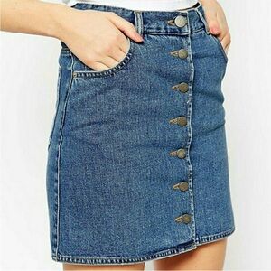 ASOS button front denim skirt - women’s size 2